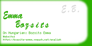 emma bozsits business card